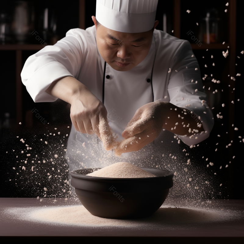 厨师用盐和胡椒粉调味菜,高清,摄影图,摄影图片,图片大全,摄影图免费下载